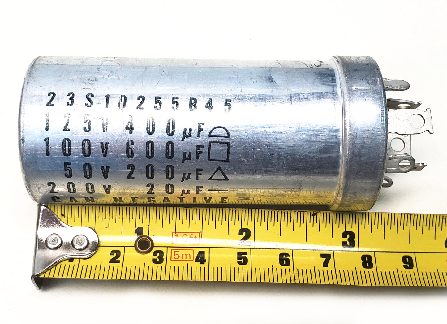 Vintage 23S10255B45 Quad Can Capacitor 400/600/200/20 MFD