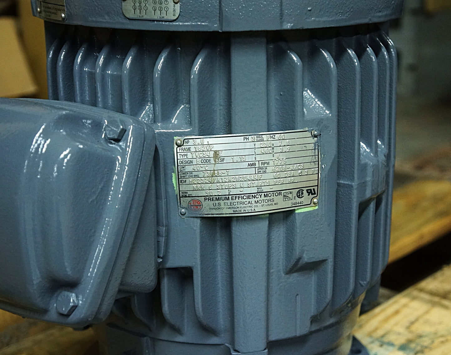 Nidec US 3 HP 182VP 1775 RPM Vertical Hollow Shaft VHS Pump Motor