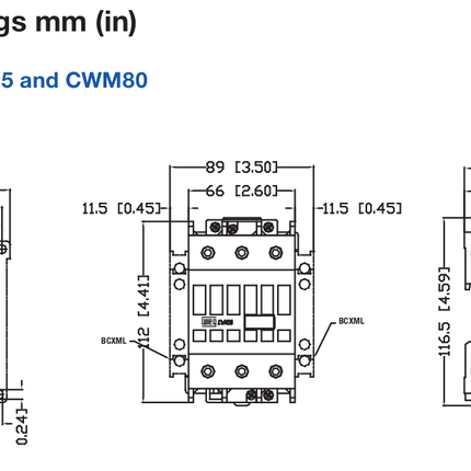 Weg CWM dimensions