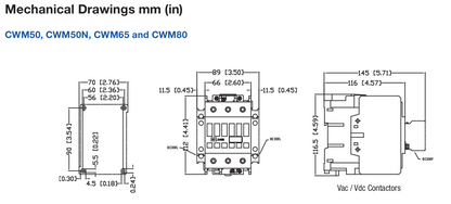 Weg CWM dimensions