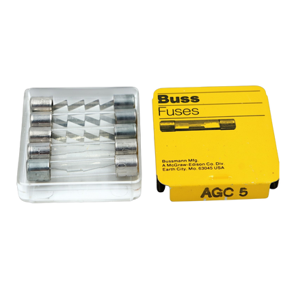 Buss AGC 5 3AG Fuse 5 Amp 32V Fast Blow - Pack of 5 (NEW)