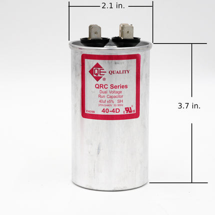 QE 40-4D motor run capacitor with dimensions