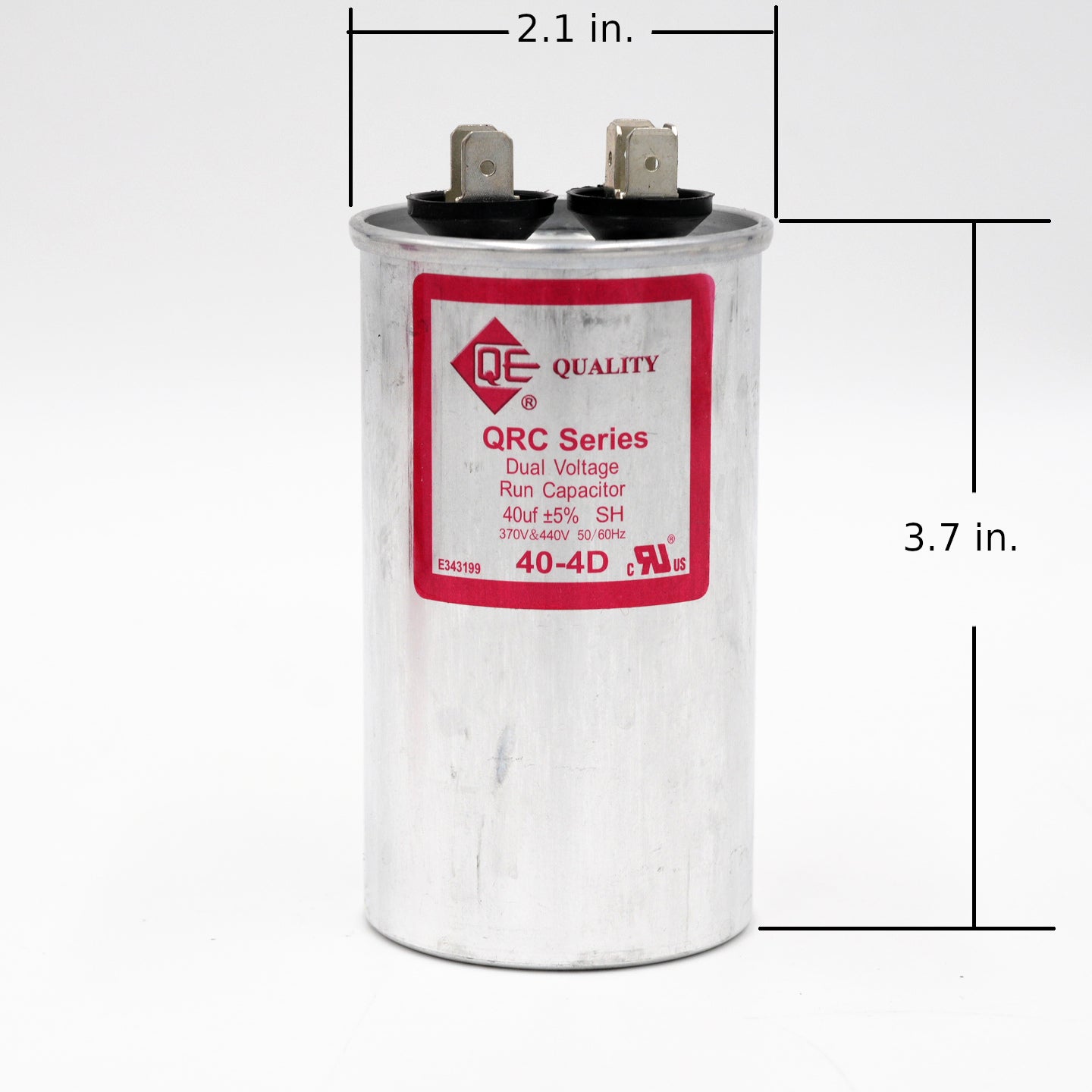 QE 40-4D motor run capacitor with dimensions
