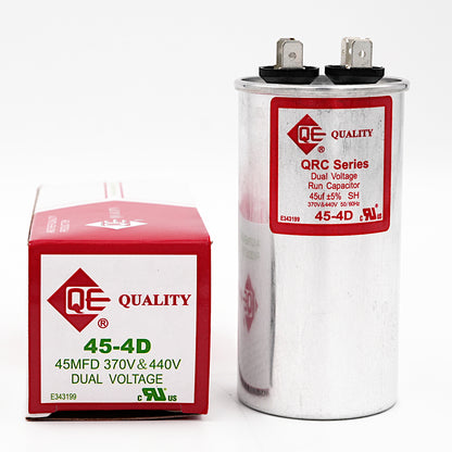 QE 45-4D 45 MFD 370/440 VAC Motor Run Capacitor