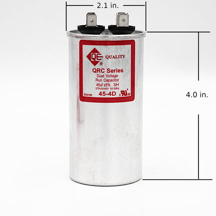 QE 45-4D motor run capacitor with dimensions