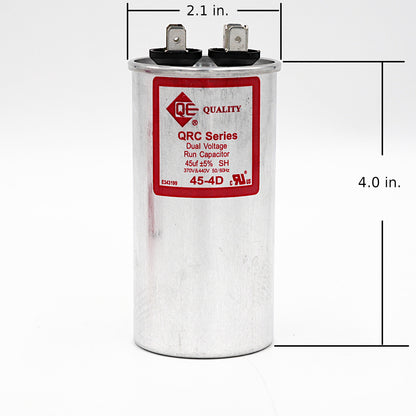 QE 45-4D 45 MFD 370/440 VAC Motor Run Capacitor