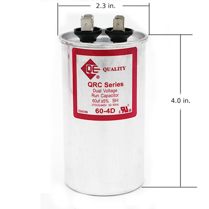 QE 60-4D capacitor with dimensions