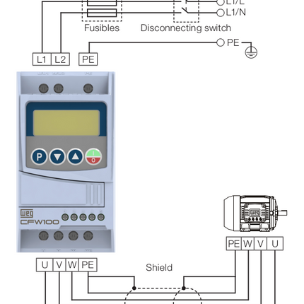 Weg CFW100 power connections