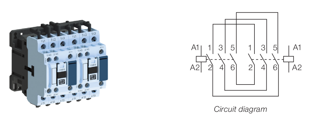 Weg CWB revesing bus bar diagram