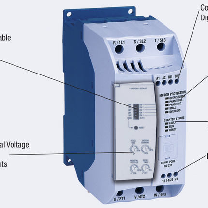 Weg SSW05 Soft Start front panel controls