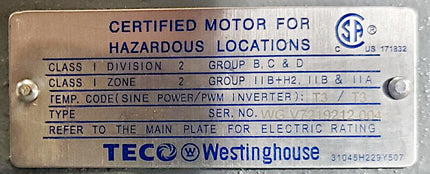 Teco EP0306 30 HP 3-Phase Motor 1175 RPM 326T TEFC 230/460V