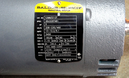 Baldor VJMM3212T 3-Phase Pump Motor 5 HP 182JM 3450 RPM