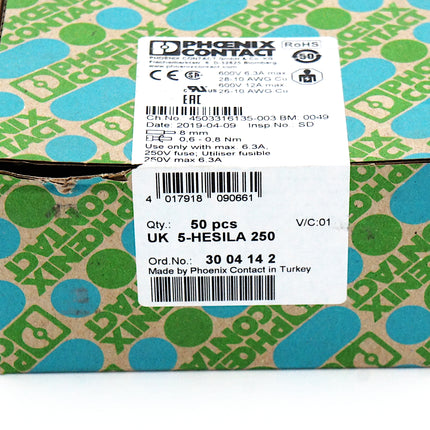 Phoenix Contact UK 5 HESILA 250 3004142 Fuse Holder 5x20 (NEW)