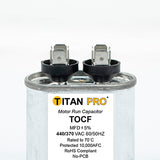 Packard TOCF4 Oval Run Capacitor 4 MFD 440/370 Volt